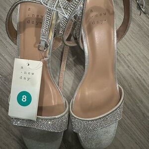 A New Day Sparkling Silver Heels